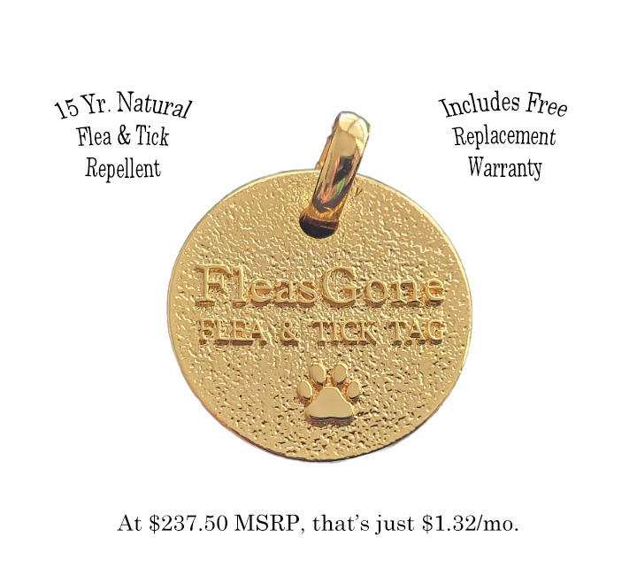 FleasGone Tag Lifetime Natural Flea & Tick Repellent Tag for Cats and Dogs Guaranteed for